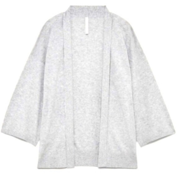 Aritzia Babaton Williams Gray Oversized Cardigan Sweater Open Front Flare Wide - Picture 1 of 10